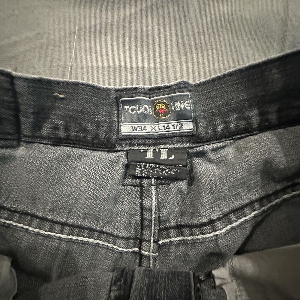 Vintage Jean Shorts Baggy Skater Streetwear Hip Hop Y2K Black Denim Faded - Picture 6 of 11